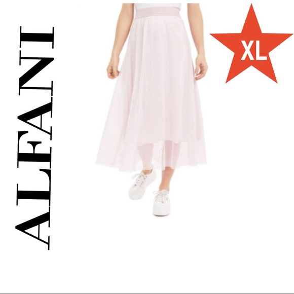 ALFANI mesh midi skirt Pink XL NWT - Picture 2 of 5